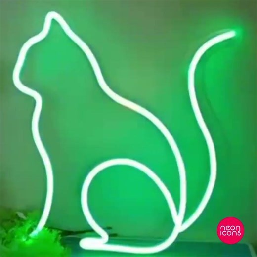 RGB colour changing LED Neon cat