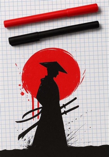 Samurai Sketch 🔥 | Epic Warrior Art by Toxicaz 🎨 | #shorts #drawing #samurai #art