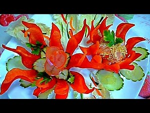 HOW TO MAKE PEPPER FLOWER - PEPPER GARNISH & VEGETABLE CARVING - ART IN PEPPER