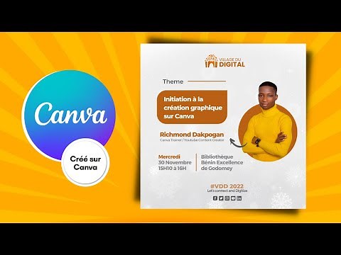 Comment créer une Affiche sur Canva | Créer un design avec Canva pour Conférencier | Canva Tutoriel