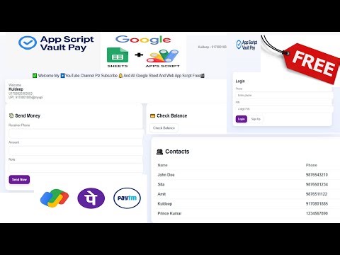How Make A Phonepe App Google Sheet & web App Script Payment System Any Base Clone #phonepe #coding
