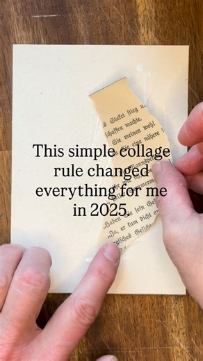 Birthe Çil | Mixed Media & Collage Artist | Workshops on Instagram: "Whenever I create a small collage, I think of this formula: 3 neutral vintage papers + 3 papers from one color palette. I call it the 3+3 formula. But art isn’t math — and I’m definitely not a mathematician (maybe you aren’t either). This formula can guide you, not limit you. It helps prevent overload… but it’s not a rule. The answer is: PLAY. Play with colors, shapes, patterns, paper. Combine complementary colors, repeat the s