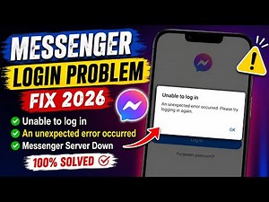 Messenger Login Problem Fix 2026 | An Unexpected Error Occurred on Messenger | Messenger Not Working