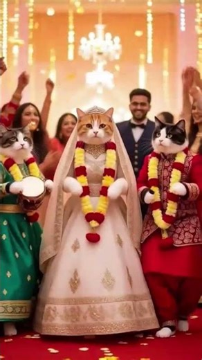 Bridal Cat Dance! 😻👰💃 | Cutest Wedding Cat Ever! 🌸✨ #catdance