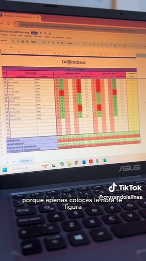 Planilla de Calificaciones Excel Editable para Estudiantes