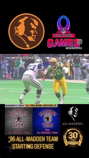 Madden NFL 2003 featuring madden historic teams. All-Madden difficulty matchup between the 1995 All-Madden Team (30 year anniversary) & 1996 All-Madden Team based on the 2026 Pro Bowl Games. The All-Madden Team is a legendary roster of tough, gritty, and fundamentally sound NFL players selected by Coach John Madden, known for their commitment to the game and featured in his video games and TV specials. It’s not just a collection of top stats but a nod to players Madden admired for their physical