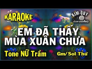 EM ĐÃ THẤY MÙA XUÂN CHƯA - KARAOKE - Tone NỮ Trầm ( Gm/Sol Thứ )