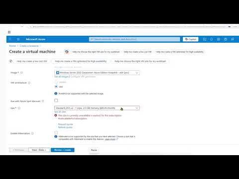 Create a Virtual Machine Server in Microsoft Azure
