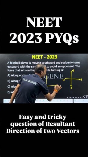 NEET PYQs 2023 1 | resultant direction of footballer | Resultant vector in 2D |