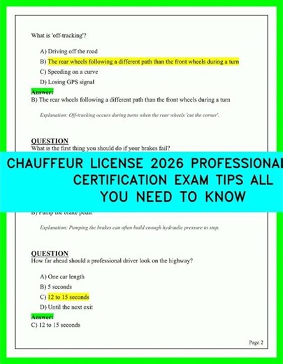 CHAUFFEUR 2026 PROFESSIONAL DRIVER CERTIFICATION EXAM TIPS ALL YOU NEED TO KNOW UPDATED 2026 TIPS