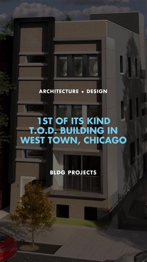NEW RESIDENTIAL CONSTRUCTION IN WEST TOWN BLDG Projects completed the architectural, mechanical, and engineering design for this first of its kind T.O.D. building in West Town, Chicago and construction is nearing completion. This was previously a vacant lot before we were tasked with bringing a new multi-family property to life in its place. The new 3-story masonry building will include six (6) dwelling units, a duplex down of the basement, a 3-car parking pad with EV chargers, a rooftop deck wi
