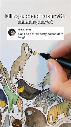 Filling a second paper with animals, Day 54