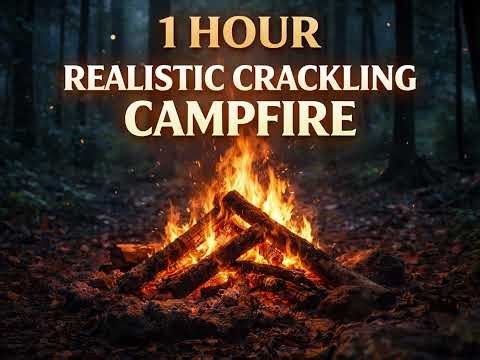1 Hour Realistic Crackling Campfire 🔥 | Fireplace & Fire Sound Effect