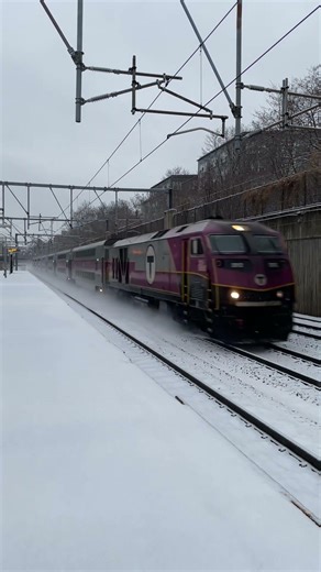 MBTA Train to Wickford horn salute at Forest Hills #railtrack #railroad #mbta #railway #train