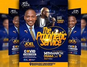 Prophetic service flyer, a Flyer Template by church flyer templates