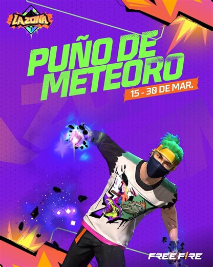 ☄️ ¡Elimina a todos los dinos a golpes! 👊 🦖 Haz un cráter en el mapa, sé la amenaza más MORTÍFERA de Free Fire y EXTINGUE a tus adversarios con el nuevo Puños de Meteoro. 💀 #LaZona | Garena Free Fire