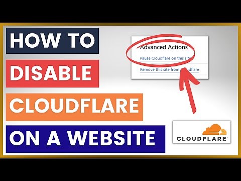 How To Disable Cloudflare On A Website?