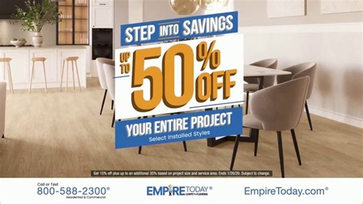 Empire Today TV Spot, 'Step Into Savings: 50% Off'