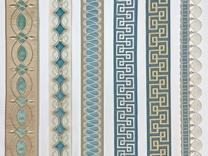 Blue Embroidery Curtain Trim: Fabric DIY Craft Trim - Etsy