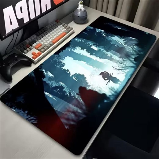 Samurai Forest Mouse Pad XL – Japanese Warrior Silhouette Desk Mat – Dark Gaming Pad - Etsy