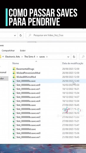 Como Transferir Saves para Pendrive no The Sims 4