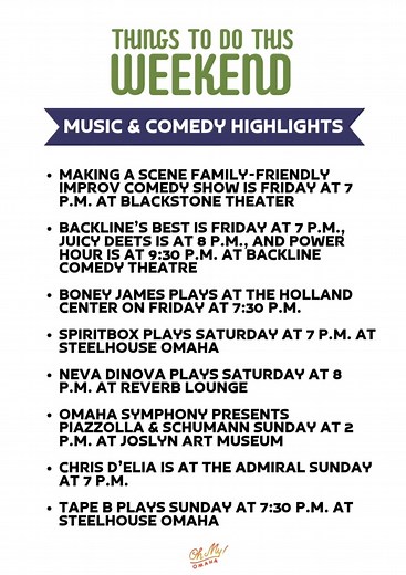 HUGE WEEKEND of events around Omaha, including Winterfest, Zoolightful, hockey, lots of craft fairs, "The Wiz," "A Christmas Carol" and two different "The Nutcracker" productions. Here's an in-depth look at the weekend: FRIDAY 🆓 Winterfest is Friday from 6 to 8 p.m. at Bayliss Park 🏒 Omaha Lancers Hockey play Friday at 7:05 p.m. and Saturday at 6:05 p.m. at Liberty First Credit Union Arena 🏒 UNO Mavericks Men's Hockey play Friday and Saturday at 7:07 p.m. at Baxter Arena SATURDAY 🎅 The Flore