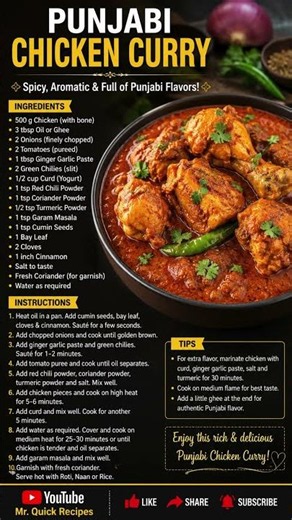 Homemade Punjabi Chicken Curry | Quick & Easy Recipe #Shorts