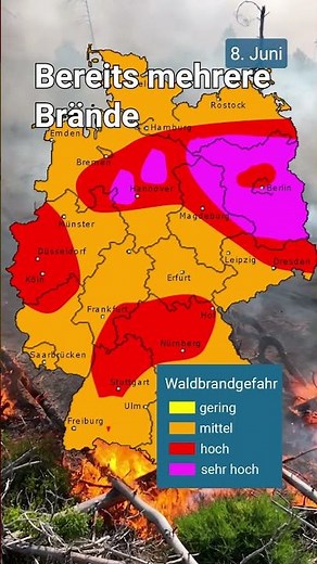 🔥Attention, forest fire danger! No relief in sight... #forestfire #warning #weatheronline #shorts