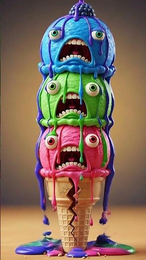 Each Scoop Melts Continuously | Satisfying 3D Animation of Ice Cream & Smooth Decay!