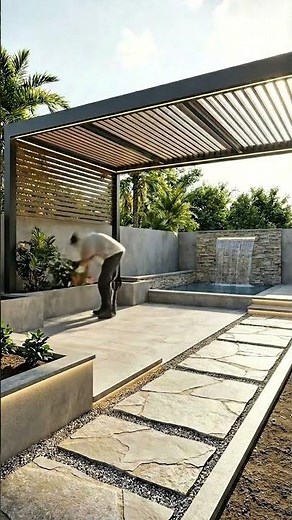 Modern Backyard Garden Oasis with Luxury Outdoor Living #ModernBackyard #GardenOasis #LuxuryOutdoor
