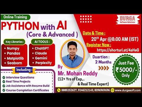 PYTHON with AI (CORE & ADVANCED) Online Training @ DURGASOFT
