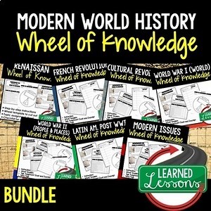 World History Activities BUNDLE, Wheel of Knowledge (Interactive Notebook)