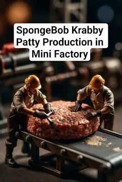 Real-Life Krabby Patty Production in Mini Factory #spongebob #krabbypatty #tinyworkers #viralshorts