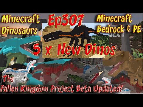 The Fallen Kingdom Addon Beta 5 x New Dinos Showcase Bedrock PE HD60FPS Minecraft Dinosaurs Ep307