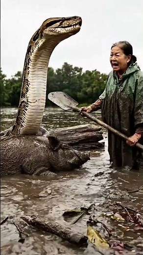 Burmese Python Caught Attacking Boar: Elderly Hero Intervention (4K)