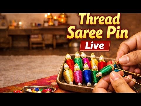 Easy Thread Saree Pin Making | Simple DIY Craft🧶🌈🪷🌸❣️