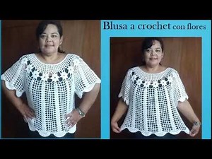 Blusa a crochet con flores #crochet #handmade