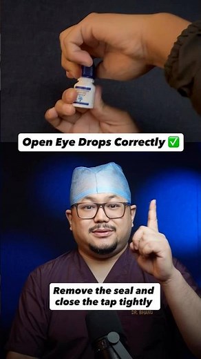 Correct way to Open Eye Drops ✅ #facts #eyedrops #eyehealth #eyes #healthyliving