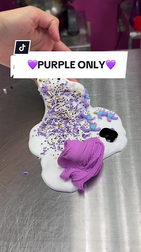 Purple Only Slime Making with Fidget Toys Color Challenge