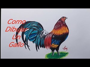 como dibujar un gallo de peleas con lápices de colores #dibujo #lapicesdecolores