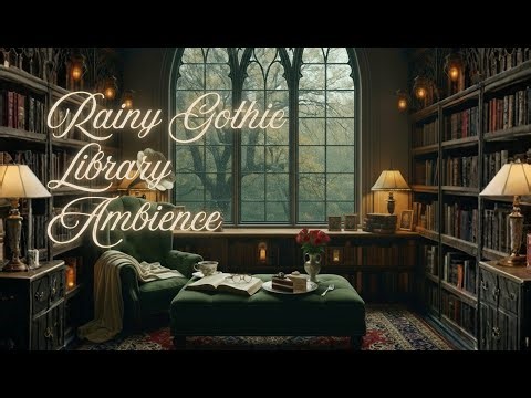 Rainy Gothic Library Ambience | Antique Books & Autumn Nostalgia [4K] ‪@ambient.almanac‬