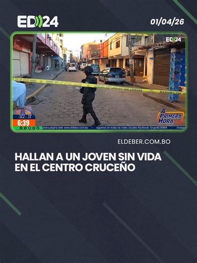 Un hecho de inseguridad se registró en la zona de Los Pozos, donde fue encontrado un joven sin vida en la vía pública. La v1ctim4 aún no ha sido identificada. La Policía realiza el levantamiento legal del cuerpo e inicia las investigaciones. #ElDeber #Información #Inseguridad #SantaCruz #Joven #Policía 📹 #APrimeraHoraED