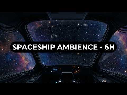 6 HOURS Spaceship Ambience 🚀 Deep Space Flight + Engine Hum | Sleep, Relax, Study (No Music)