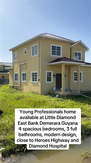 ⸻🏡 House for Sale – Young Professionals Community, Little Diamond✨ Beautiful 1-Family Home in a Gated Community📍 Prime location – close to Diamond Hospital, between Heroes Highway & Main Public RoadProperty Features: • 4 Spacious Bedrooms • 3 Full Bathrooms • 2 Bedrooms Self-Contained (perfect for guests or rental income) • Land Size: 79 ft. x 100 ft.This is the ideal home for a modern family looking for comfort, security, and convenience.📞 Contact Karl Mohan International Realty Group Inc.📍