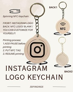 Instagram NFC Spinning Keychain for 3D Printing | STL File Only - Etsy