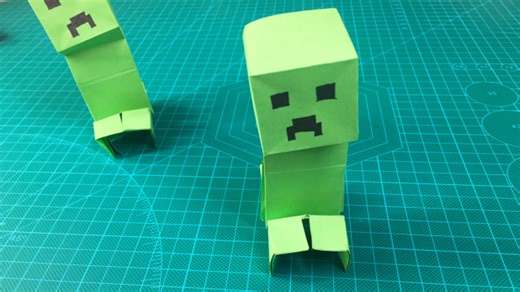你玩过“我的世界”吗？教你用纸折一个苦力怕