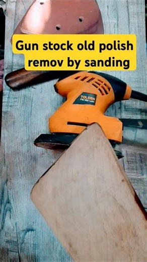 gun stock old polish remove by sanding machine tolsen #shorts #trending #youtubeshorts