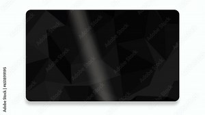 Presentation of black credit card on white background - Holding credit card in hand - Write text on credit card, insert bank logo