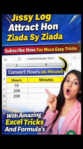 Excel Trick 😱 Convert Hours to Minutes in Seconds! 🔥🔥