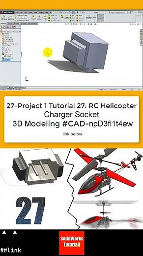 27- SolidWorks |Helicopter|: Charger Socket #3d #cadsoftwaretutorial #electronic #cad #design